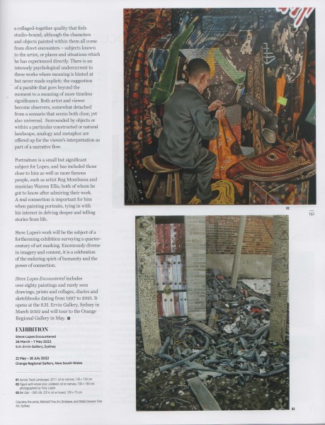 Ann Ryan, ‘Steve Lopes Encountered’, Artist Profile, Issue 58, p160-161, Autumn 2022 pg2 copy